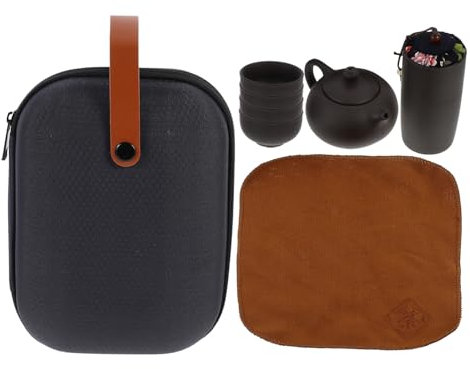 FELTECHELECTR Tetera De Porcelana 1 Juego Juego De Té Infusor De Té Kit De Taza De Té Tetera De Viaje Kit De Tetera Kit De Infusión De Té Viajar Bolsa De Regalo Arcilla Morada