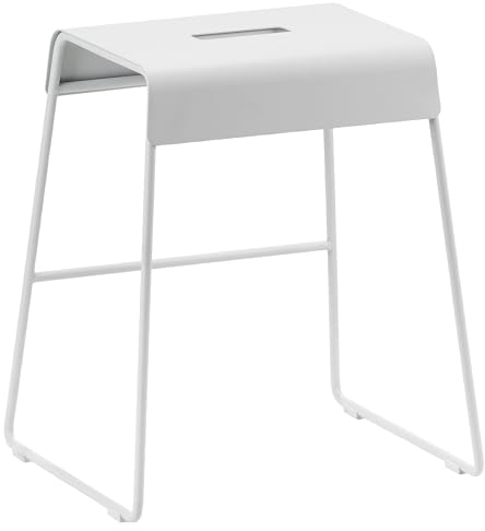Zone Denmark A-Stool, Hocker aus Stahl, Kleiner Schemel/Trittschemel für Kinder und Erwachsene, Tritthocker, rutschfest, 39 x 30 x 27,5 cm, Soft Grey (Grau)