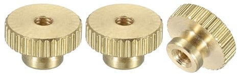 QUARKZMAN Gerändelte Daumenmuttern, 3 Stück M3 x D11mm x H6,5mm Messing Griffmuttern Rändelmuttern mit Hohem Kopf Befestigungselemente für 3D-Drucker Teile, Maschinenwerkzeuge