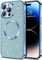 miyonsin Glitzer Hülle für iPhone 11 Pro Max, Bling Glitter Stoßfest Handyhülle für MagSafe, Niedliche Glitzernde Schutzhülle für Frauen und Mädchen Kompatibel mit Magnetisch, Blau