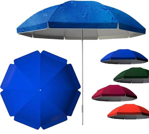 QSPNVFB Redonda Patio Toldo De Sombrilla, Protección UV Cubierta De Repuesto para Parasol De Mercado, Impermeables Tela para Paraguas para Patio Jardín(Blue,300cm(9.8ft)-8 Ribs)