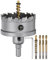 sourcing map Carbide Hole Saw Kit 64mm (2-33/64) Metal Hole Cutter Set with 5pcs Center Drill Bits Springs 1pcs Wrench for Stainless Steel Copper Iron Aluminum