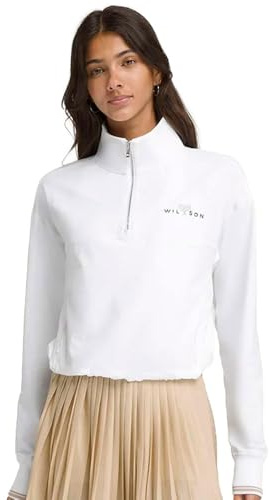 WILSON Davenport Woven Damen Tennispullover, Weiss/opulenter Garten, Klein
