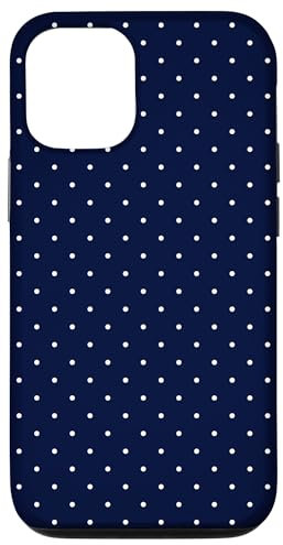 Boho Tiny Polka Dot Rockabilly Cute Navy Blue Polkadot Case for iPhone 12/12 Pro