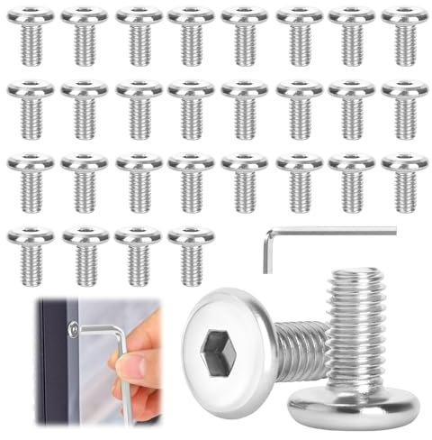 30 Stück M6 x 12mm Flachkopfschrauben mit Innensechskant, 304 Flachkopf Vollgewinde Schrauben, Edelstahl A2 V2A flachkopfschrauben für Mechanischen Geräten, Elektronischen Geräten