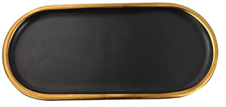 BESPORTBLE Plateau De En Céramique Pour Bijoux Assiette à Dessert Ovale Noire Plateau à Sushi Rangement Chic Décoratif Petite Taille Pour Maison Moderne