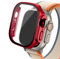 OBAEHH Boîtier en verre pour Apple Watch Ultra 2, 49mm, smar twatch PC, protecteur d'écran pare-chocs, couverture trempée, accessoires de bande série iwatch(Official red 26,Ultra 49mm)