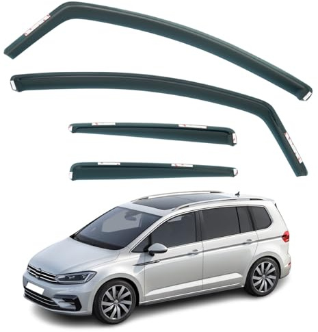 4 Stück Regen- & Windabweiser für VW Touran MK2 2016 2017 2018 2019 2020 2021 2022 2023 2024 2025 2026 Modelle Touran Regenschutz Touran Fenstervisiere