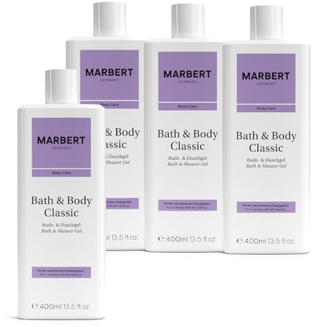 Marbert Bath & Body Classic 4 x 400 ml – Bade- & Duschgel mit Blumigem Chypre-Duft – Sanfte Reinigung & Geschmeidige Pflege für alle Hauttypen