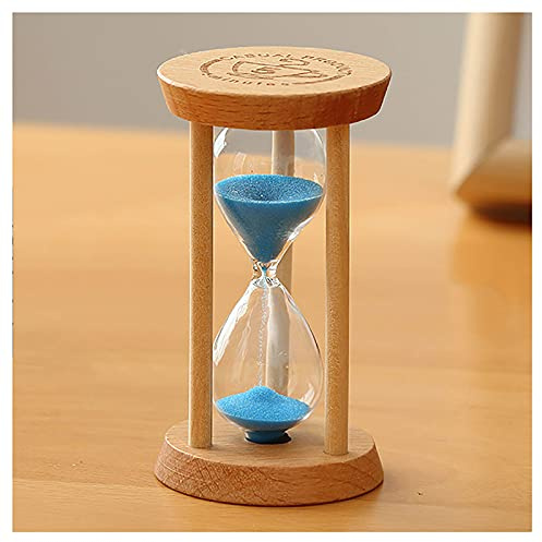 Sablier, Sablier en bois/verre, sablier forme d'œuf, 3/5/10/15/20/30 minutes, for enfants, salle de classe, cuisine, jeux, brossage(Blue,5 minutes)