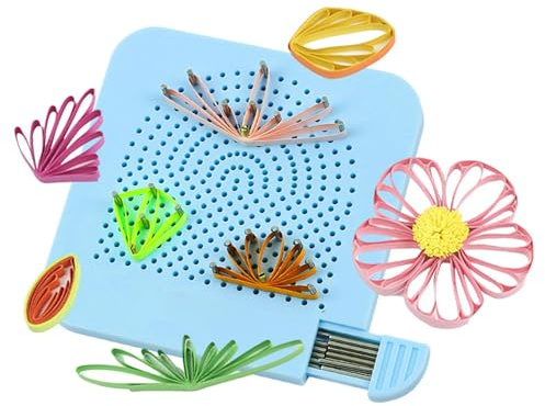 Quilling-mallar – Quilling-set med 20 nålar i förvaringslåda, quilling | curling-instruktioner, pappershantverk -själv-verktyg, lindskiva, -själv-rutnätsverktyg, rutnätsinstruktioner f