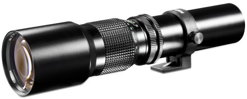 Walimex 500mm 1:8,0 DSLR-Objektiv für M42 Bajonett schwarz (manueller Fokus, für Vollformat Sensor gerechnet, Filterdurchmesser 67mm, mit ausziehbarer Gegenlichtblende)