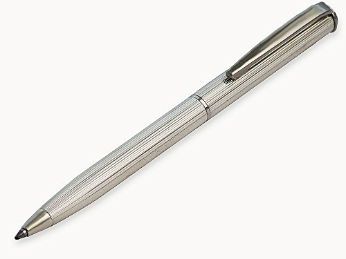 NYLOE - Kugelschreiber - 925er Sterlingsilber - Feines Linienmuster - Wiederbefüllbar mit internationaler Standardnachfüllung - Handwerkliche Eleganz - Abschluss-Geschenk - Hergestellt in Italien