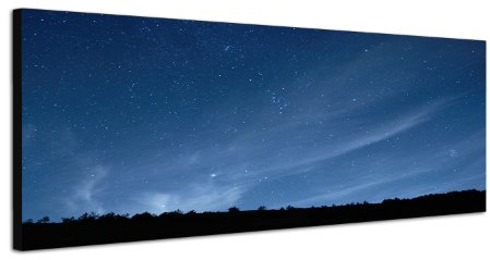 Sterne Sternennacht Sternschnuppen 150x50cm Breitbild als Panorama auf Leinwand und Keilrahmen fertig zum aufhängen - Unsere Breitbild als Panoramaer auf Leinwand bestechen durch ihre ungewöhnlichen Formate und dem extrem detaillierten Druck aus bis zu 100 Megapixel hoch aufgelösten Panoramafotos. Damit garantieren unsere Bilder einen fantastischen Bildeindruck, leuchtende Farben und gestochen scharfe Details. Qualität aus Deutschland