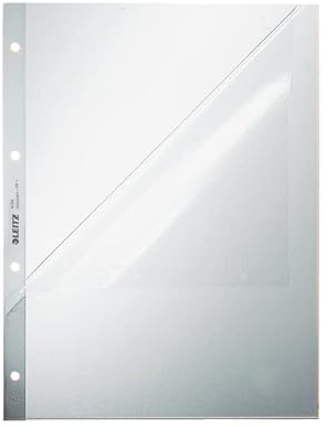 Leitz 4784-00-03 Prospekthüllen, oben und Lochseite offen - Oberteil mitgelocht, genarbt 0,13 mm, A4