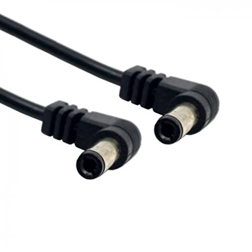 cablecc DC 5.5 x 2.1 mm/2.5 mm Macho a 5.5 2.1/2.5 mm Macho Cable Conector en ángulo Recto 90 Grados 60 cm