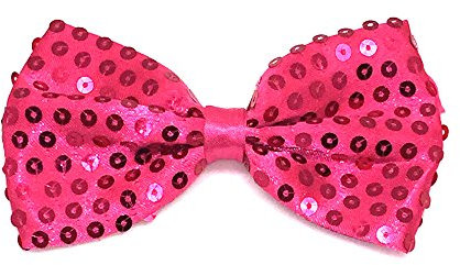 TrendandStylez Pailletten Fliege Rot Schwarz Silber Gliter 9 x 12cm (Pink)