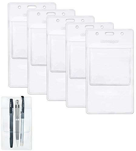 Wisdompro 10 Pezzi Portapenne Tascabile, Protettori Tascabili per Proteggere le Tasche Dalla Contaminazione, Portapenne Proteggi Tasca per Infermieri e Uomini D'affari Portano Penne (Trasparente)