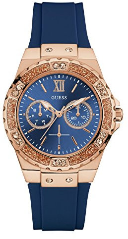 GUESS Men Analog Japanese Quartz Watch with Silicone Strap U1053L1
