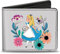 Buckle-Down Alice Pose/tête de Chat Cheshire Pays des Merveilles 2 + Fleur Accessoire de Voyage-Portefeuille à Double pli, Multicolore, Default Size Homme