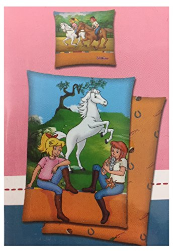 Renforcé Bettwäsche Bibi und Tina Bezug 135x200cm Kissen 80x80cm 100% Baumwolle