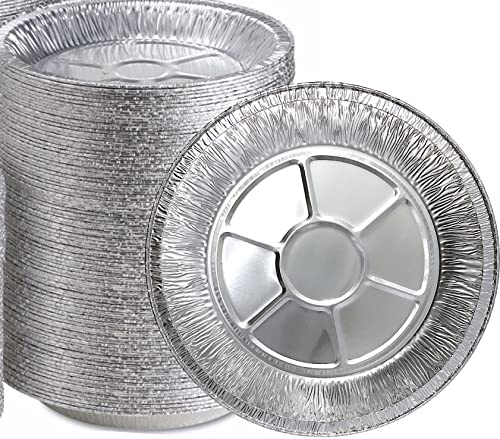 9 Aluminum Foil Pie Tins (25 Pack), Disposable Aluminum Pie Pans, Foil Pans for Baking, Cooking, Freezer Safe, Round Foil Pans, Foil Plates Perfect for Quiche, Tarts, Pies, & Takeout Spare Essentials