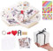 int!rend Geschenkbox Explosionsbox - Explosionsbox Bastelset 12,5 x 12,5 x 12,5 cm - Überraschungsbox Geburtstag Hochzeit Fotobox zum selbstgestalten mit Zubehör - Beige