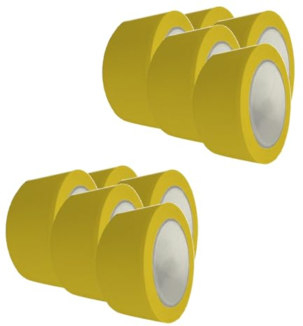 Handelskönig 10 x PVC-Schutzband gelb 50 mm x 33 m gerillt Putzerband Putzband Klebeband Abklebeband