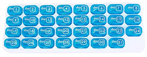 Pillendose 30 Tage Im Monat Kleine Pillendose 31 Einzelne Medikamenten-Aufbewahrungsbox Tragbare Box Für Haushalts-Pillendose Verteilte Versiegelte Und Geteilte Tragbare Pillendose Mit Großer Kapazitä
