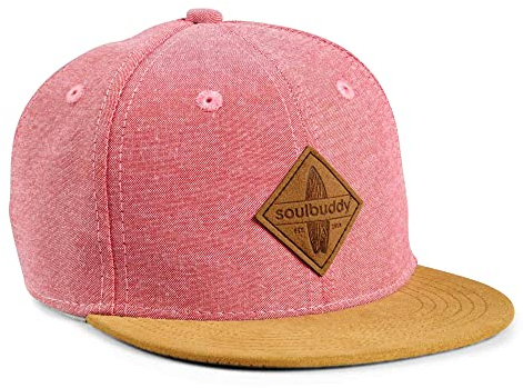 Soulbuddy Kinder Cap – Unisex Kinderkappe – Schirmmütze für Jungen & Mädchen – Trendiger Sonnenhut für Outdoor & Freizeit Hellrot – Größe S