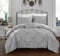 CoutureBridal Grau Hellgrau Bettwäsche 200x220cm Luxus Pintuck Plisseefalten Mikrofaser Wendebettwäsche Set Uni Doppelbett Bettbezug mit Reißverschluss und 2 Kissenbezug 80x80cm