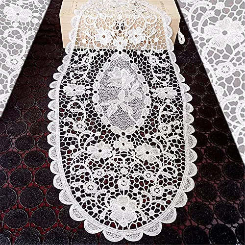 GIVBRO Häkelspitze Platzdeckchen Untersetzer Tischsets hohle Stickerei Tischdecke Oval Hochzeit Geschirr Dekoration