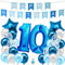 envami® Geburtstagsdeko Jungen Blau Zahl 10. Geburtstag Junge Happy Birthday Deko Folienballon 10 Luftballon 10. Geburtstag Kindergeburtstag Deko 10.