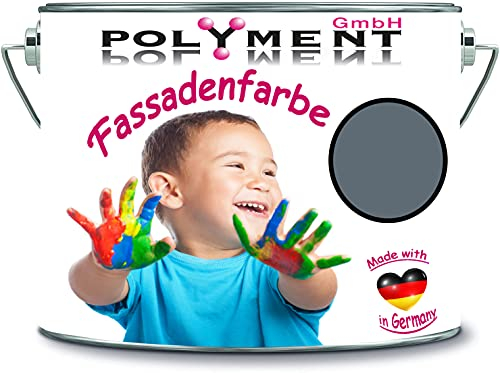 10 Liter hochwertige Silikonharz Fassadenfarbe Sockelfarbe RAL-Farbtonkarte (RAL 7031 Blaugrau)