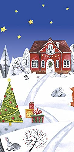 10 Taschentücher Weihnachtsdorf im Winter 22x21 cm