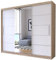Fabryka Mebli Idźczak Kleiderschrank mit Spiegel, Schiebetüren - Schwebetürenschrank, Schlafzimmerschrank - ‎61 x 233 x 218 cm - Schrank für Schlafzimmer, Ankleidezimmer, Garderobe - Weiß, Sonoma