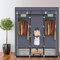 LEADZM Kleiderschrank, Faltschrank Stoffschrank Faltbare Garderobe Canvas mit Reißverschluss, Fächern, für Schlafzimmer, Wohnzimmer (Grau-1, 150 x 45 x 175 cm)