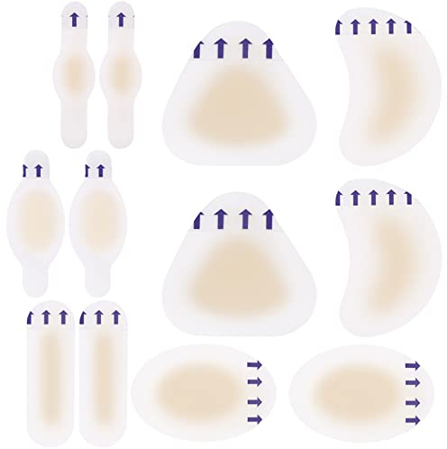 12 Pièces Pansement Ampoule,Pansement Hydrocolloïde,Pansement Ampoule Pied,Pansements Ampoules,Pansements Hydrocolloïde Gel Bandages,pour Prévenir ou Soulager Ampoules (6 Styles,2 Chacun)