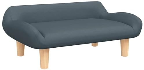 vidaXL Kindersofa, Couch für Kinder, Kindercouch mit runden Kanten, Kindersessel Minisofa Polstersofa Kindermöbel Sofa Kinderzimmer, Dunkelgrau Stoff