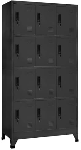 ARKEM Schließfachschrank Anthrazit 90x45x180 cm Stahl Spind Schrank SchließFachschrank AufbewahrungsschräNke Stahlschrank