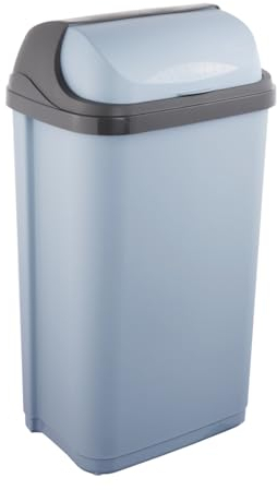 keeeper Poubelle avec couvercle pivotant, 50 l, 39 x 29,5 x 67,5 cm, Rasmus, Bleu (Nordic Blue)