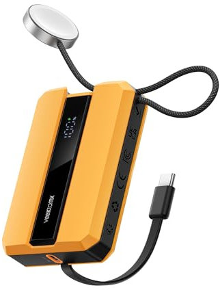 VEEKTOMX PD 30W Power Bank Fast Charging, 10000mAh Small Portable Charger Usb C, Travel Essentials with Built-in USB C, Charging Bank for iWatch, Powerbank for iPhone 15/Sumsang/Pixel, etc