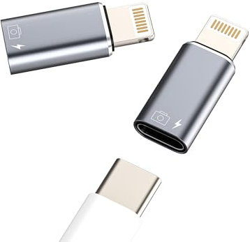 OTG Audio Adaptador USB C Hembra a Lightning (2 Unidades) para Apple MFI Certified para iPad, Cable de Carga, Cargador Jack Teclado Tipo C conexión 3.0 Copia de Seguridad de sincronización de Datos