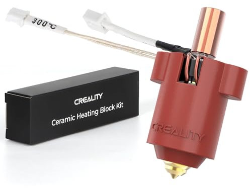 Creality Offizielle Ender 3 V3 KE Keramik Heizblock Kit, 60 W Schnelles Aufheizen,Verschleißfestes Hotend Kit Unterstützt 300°C Hohe Temperaturen mit Halsrohr Aus Kupfer+Titanlegierung und Messingdüse