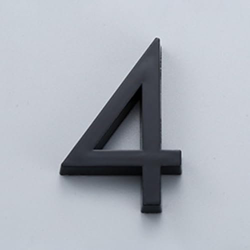 Numéro de maison 3D accrocheur, plaque adhésive brillante pour chambre d'hôtel ou extérieur, noir (4)