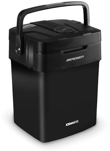 Berdsen Nevera para Coche, Camping, frigorífico, para Coche, camión, Barco, refrigeración eléctrica hasta 18 °C por Debajo de la Temperatura Ambiente, con función de Calor hasta 65 °C, 12 V, 230 V