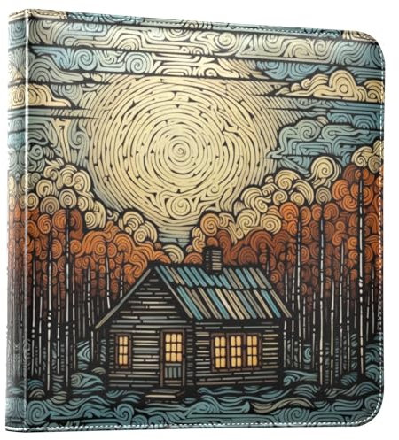 Bücherregal Fotoalben Holzhaus im Wald PU Leder Scrapbooking Alben