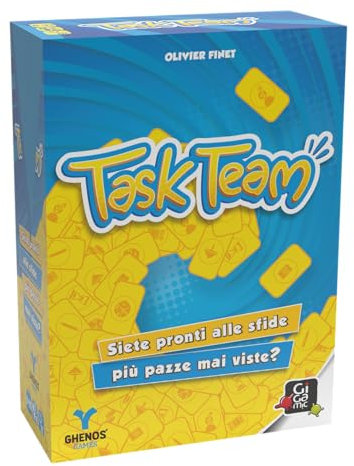 Task Team – 150 Herausforderungen der Fähigkeiten, Geschicklichkeit, Deduktion und Geschwindigkeit – Partyspiel für Familien zu Abenden zwischen Freunden – 3 – 18 Spieler – 8+ Jahre – 20 Minuten