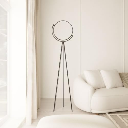 LUMIÈRE Design Darea Designer Stehleuchte V2, dimmbare LED Stehlampe, 2200-6000 K, Smart Home Appsteuerung Schwarz