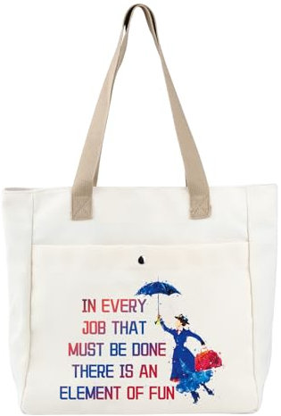 PLITI Mary Poppins Gifts Mary Musical Tote Bag In Every Job That Must Be Done There is an Element Of Fun Mary Fans Handbag, In ogni lavoro Tbu, medium